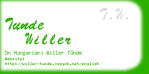 tunde willer business card